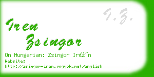 iren zsingor business card